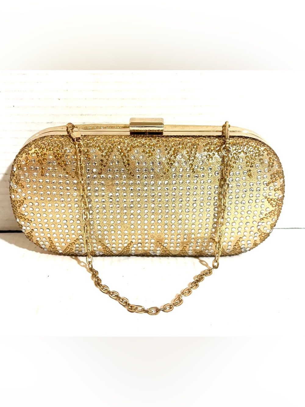 Vintage mini bagGold Crystal-Embellished Evening Clutch